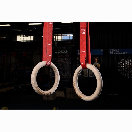 Купить Кольца гимнастические 32 мм красные стропы в Азове 