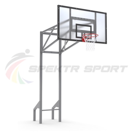Купить Стойка баскетбольная уличная усиленная со щитом из оргстекла, кольцом и сеткой SP D 413 в Азове 