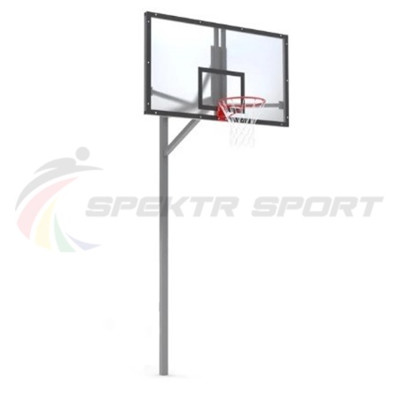 Купить Стойка баскетбольная уличная упрощенная со щитом из оргстекла, кольцом и сеткой SP D 412 в Азове 