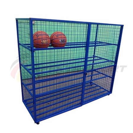 Купить Стеллаж для хранения мячей и инвентаря передвижной металлический (сетка) Цельносварной в Азове 