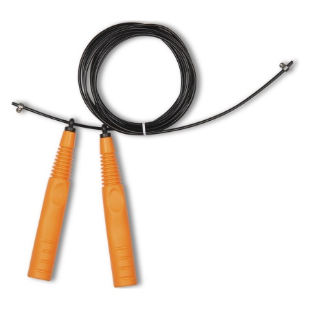 Купить Скакалка высокооборотная Кроссфит стальной шнур в оплетке 2.9 м чёрно-оранжевая в Азове 